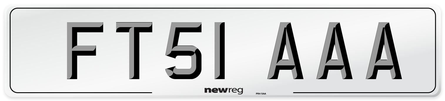 FT51 AAA Number Plate from New Reg